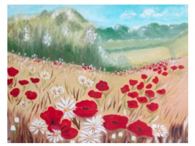 Tableau artiste Annick Dauzie pour Les Rendez-vous aux Jardins, Peintre | Association AcomArtistes | Pau, Tarbes